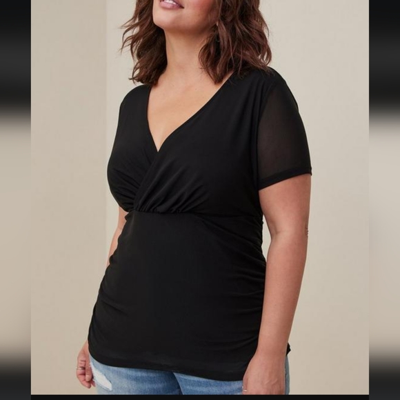 torrid Tops New Mesh Shirred Top Size 3 Nwt Poshmark
